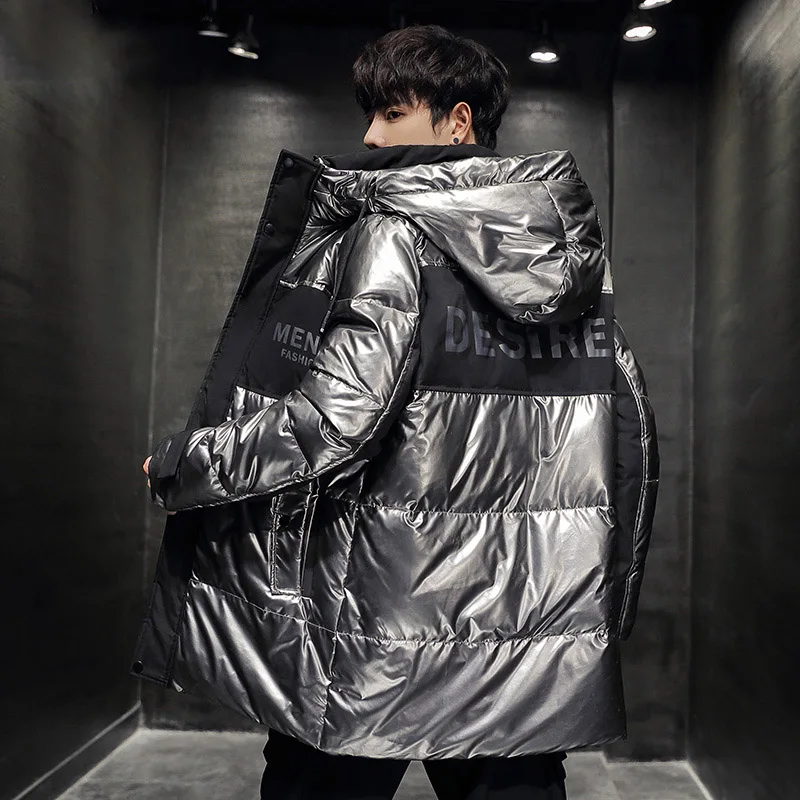 Fashion 2022 Mens Winter White Duck Down Jackets Outwear Waterproof Parkas Shiny Korean Warm Down Coats Top Male Puffer Clothing