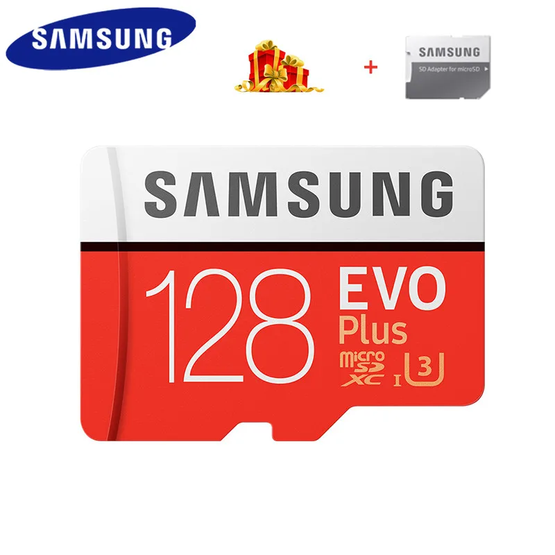 MB-MC128g Карта памяти SAMSUNG Micro SD 32 Гб 64 Гб 128 ГБ 256 ГБ U3 U1 4K SDHC SDXC класс EVO+ класс 10 C10 UHS TF карты транс флэш microsd - Емкость: MB-MC128g
