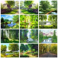 ruopoty decorative 5d diamond painting diy cross stitch green forests diamond mosaic personalized gift diamond embroidery pictur