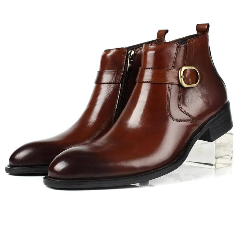 Мужские ботильоны модные черные/коричневые ботинки челси Классические ручной