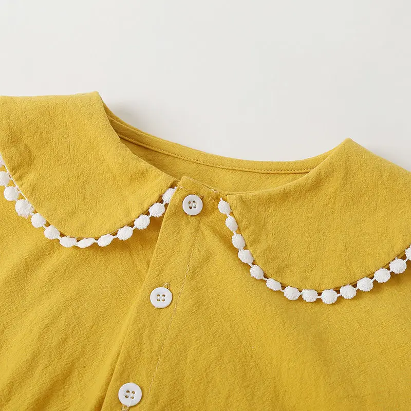 

Girls spring dress 2021 new Korean version of yellow children's clothing children's spring and autumn princess P4674