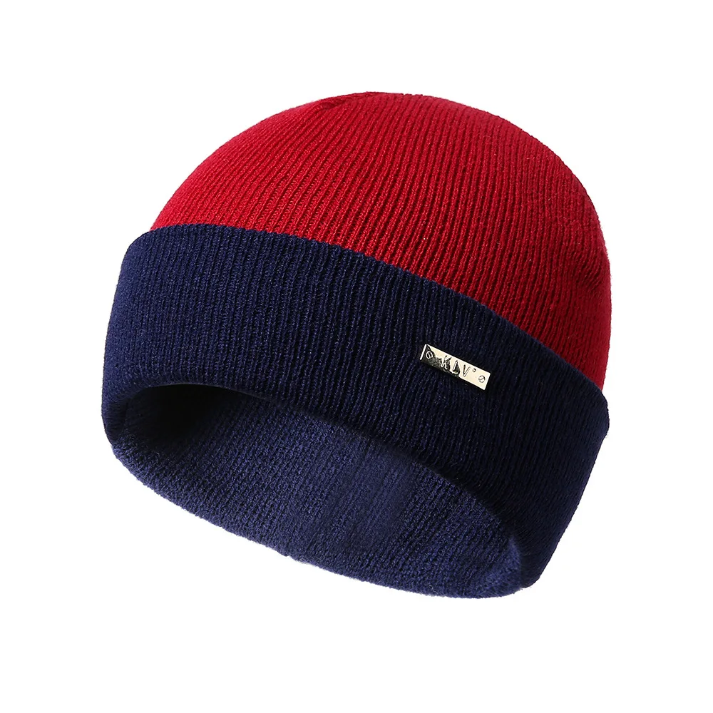 

Unisex Winter Ribbed Knitted Cuffed Short Melon Cap woman fashion Stitching color Men Ski Fisherman Docker Skull Beanie Hat Z229
