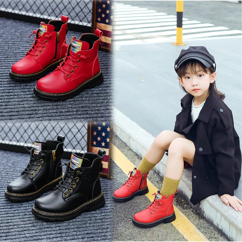 Зимние ботинки для девочек и мальчиков детская зимняя обувь с плюшевой