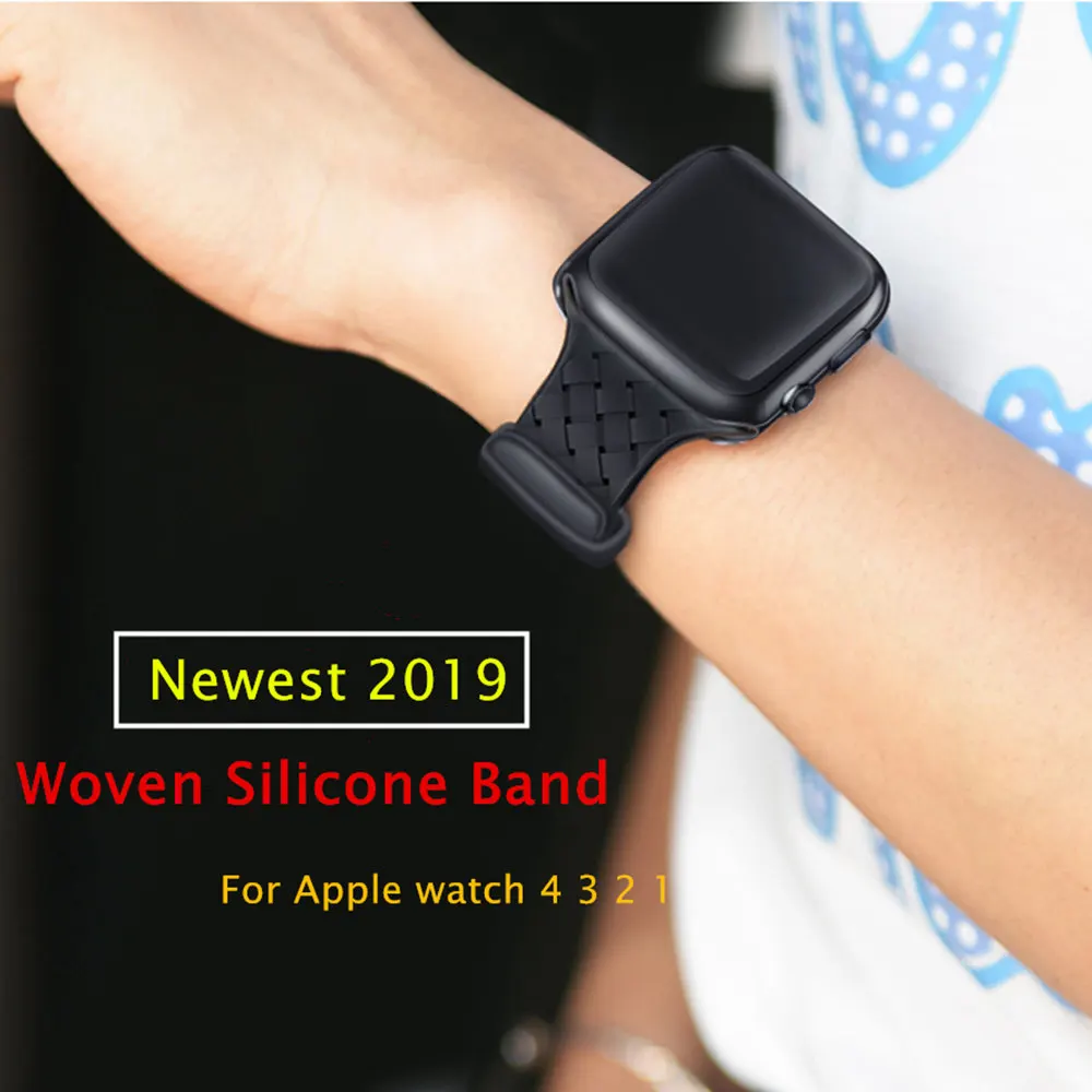 Ремешок для часов Apple Watch 5 4 3 2 1 ремешок 44 мм 40 iwatch 42 38 тканый узор браслет | Наручные