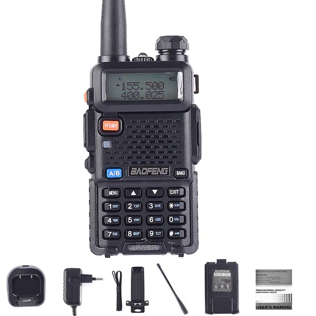 UV5R-5W Baofeng UV-5R портативная рация профессиональная CB радиостанция укв портативная UV 5R охотничья радиостанция Baofeng UV5R трансивер 5 Вт - Цвет: UV5R-5W