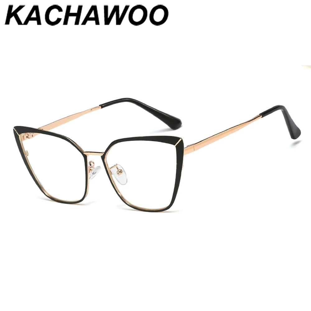Kachawoo модные очки металлические золотые черные кошачий глаз оправа для женщин