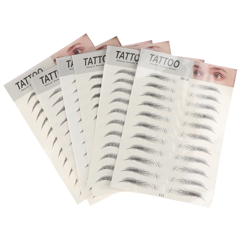 

11 Pairs Of Bionic Tattoo 3D Eyebrow Stickers Semi-permanent Waterproof Stickers New
