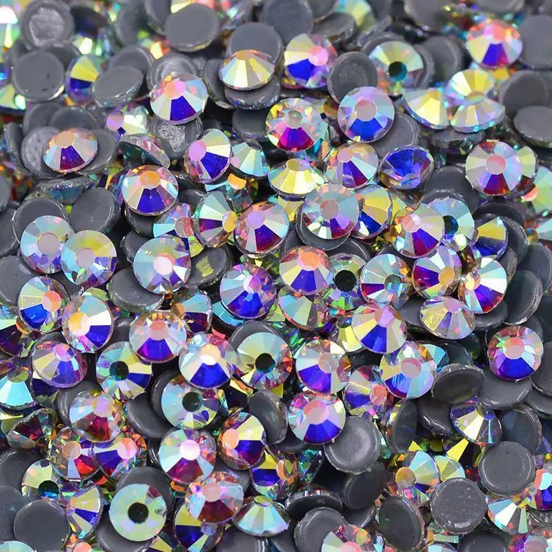Стразы SS20 AB с горячей фиксацией на плоской подошве стеклянные стразы для одежды
