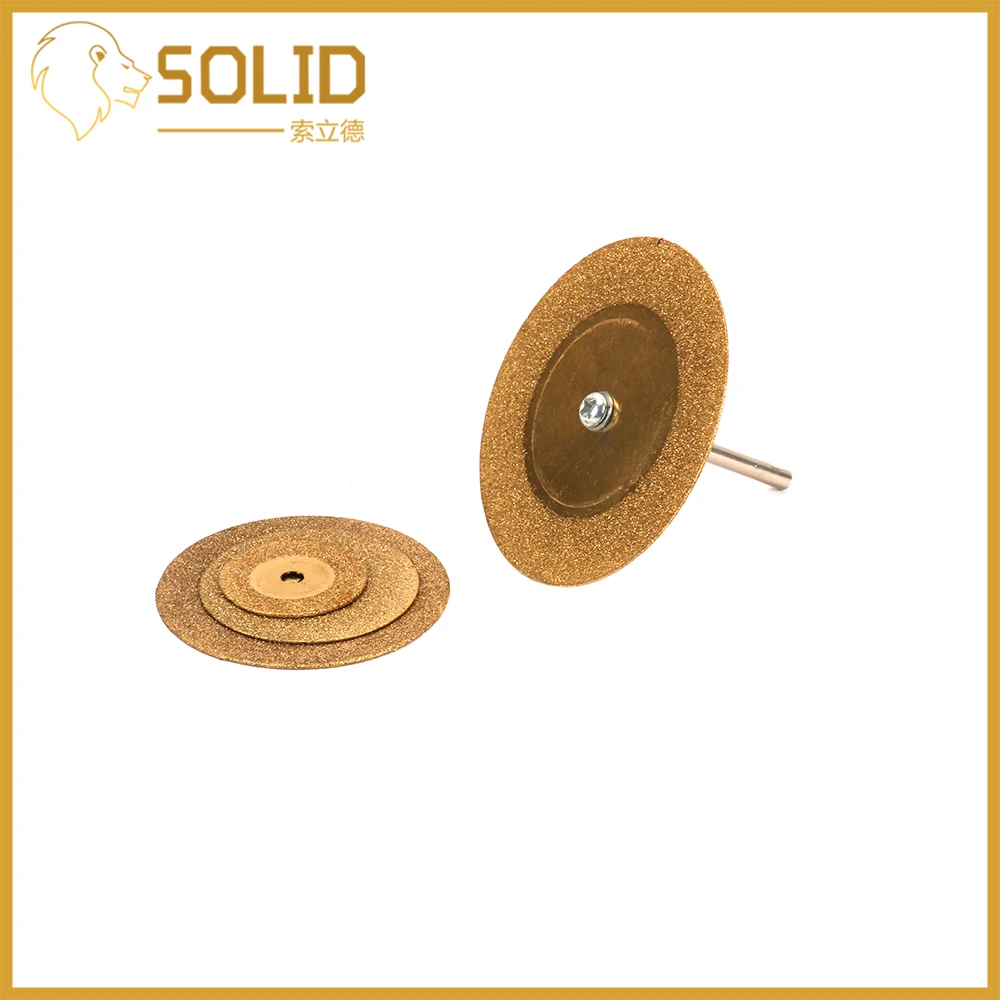 

20/30/40/50mm Diamond Cutting Discs Set Drill Bit Shank 3mm for Rotary Tool 5Pcs/Set Titanium Plating