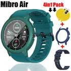 4 в 1 для Mibro Air band Силиконовый мягкий спортивный ремешок для умных часов ПК Жесткий пластиковый Чехол для Mibro air screen film