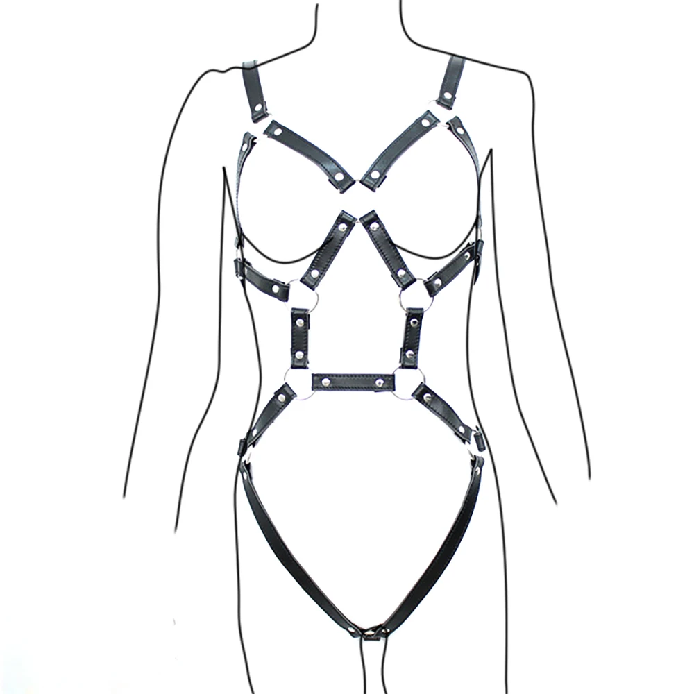 Кожаные ремни для чулок женщин БДСМ бондаж фетиш раб Пояс верности груди SM товары