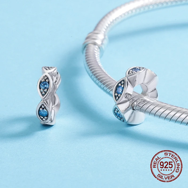 Женский браслет с синим цирконием womak оригинальный из стерлингового серебра 925