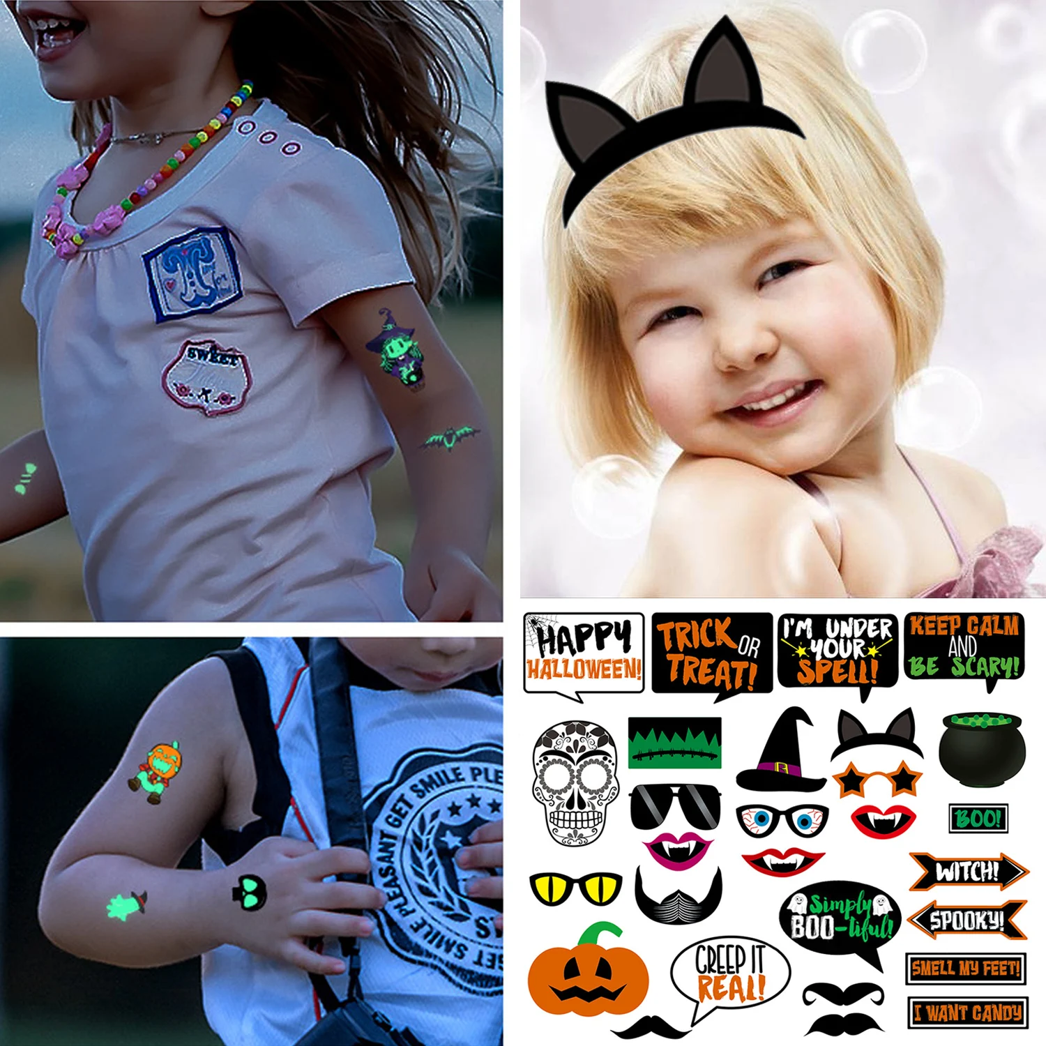 Реквизит для Фотокабины на Хэллоуин 10 листов 28 шт. | Дом и сад