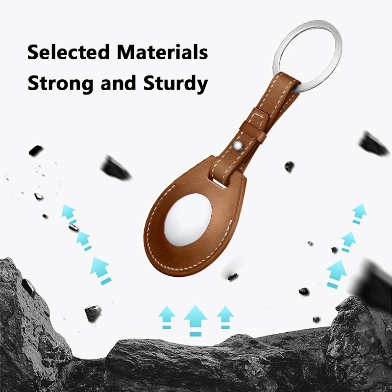 

Luxurious Shockproof Protective Case For Apple Leather Key Ring Luggage Tag Bag Charm Loop
