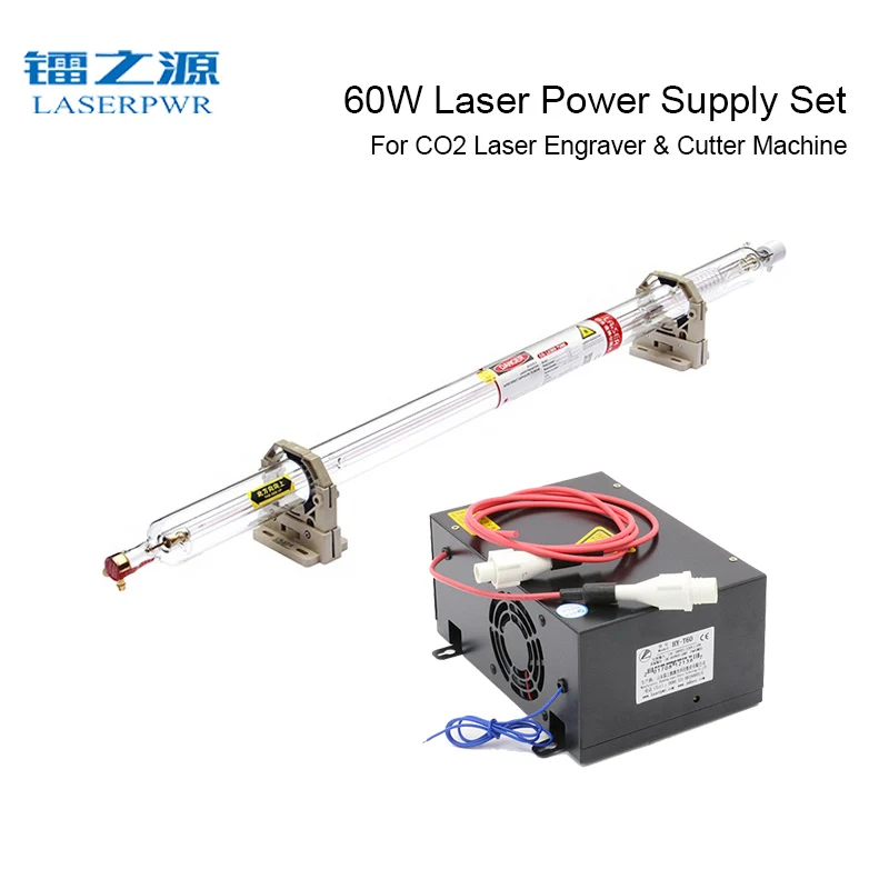 

Блок питания лазера LASERPWR T60 CO2 + стеклянная трубка, наилучший Набор для лазерного резака/гравировального Станка 50-70 Вт