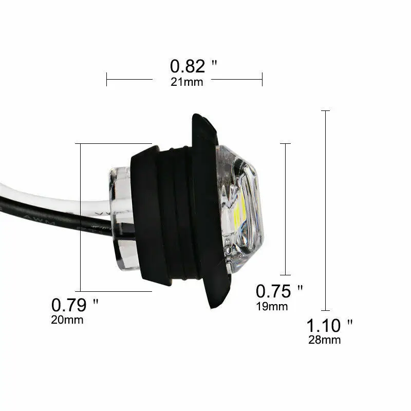 

LED Marker Light Lamp For Truck Trailer 3/4" Amber Red Side Marker Light
