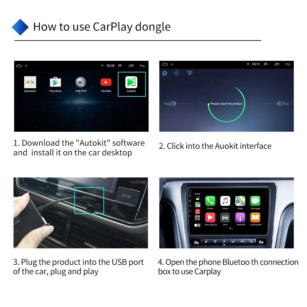 Carlinkit Wried CarPlay смарт ключ для Android Авто Carplay системы экран Apple Mirrorlink
