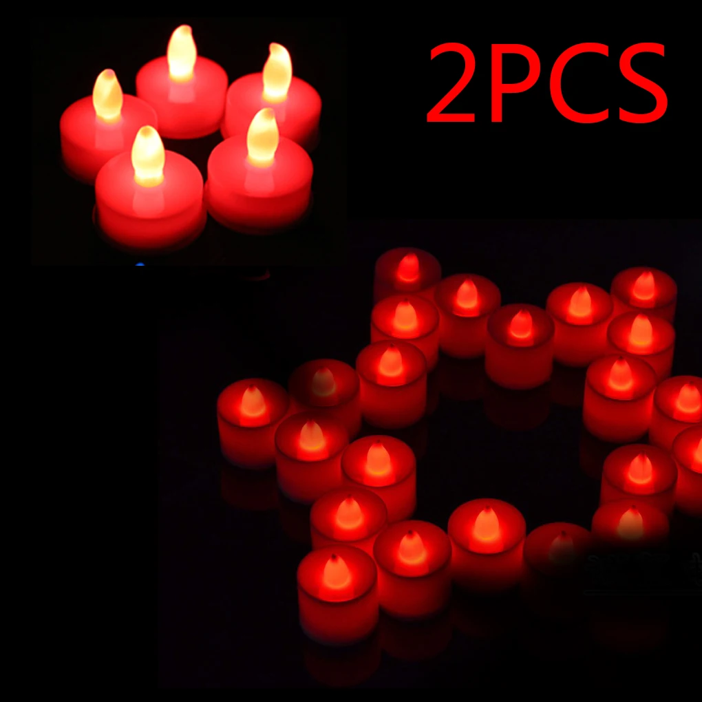 

2pcs LED Candle Light Smokeless Flameless Candle For Wedding Birthday Decor Decor LED plastic candle shape light flameless