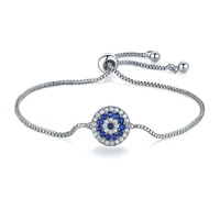 sipengjel trendy simple classic circle round evil eye bracelet adjustable bracelets for women girls friend jewelry 2021