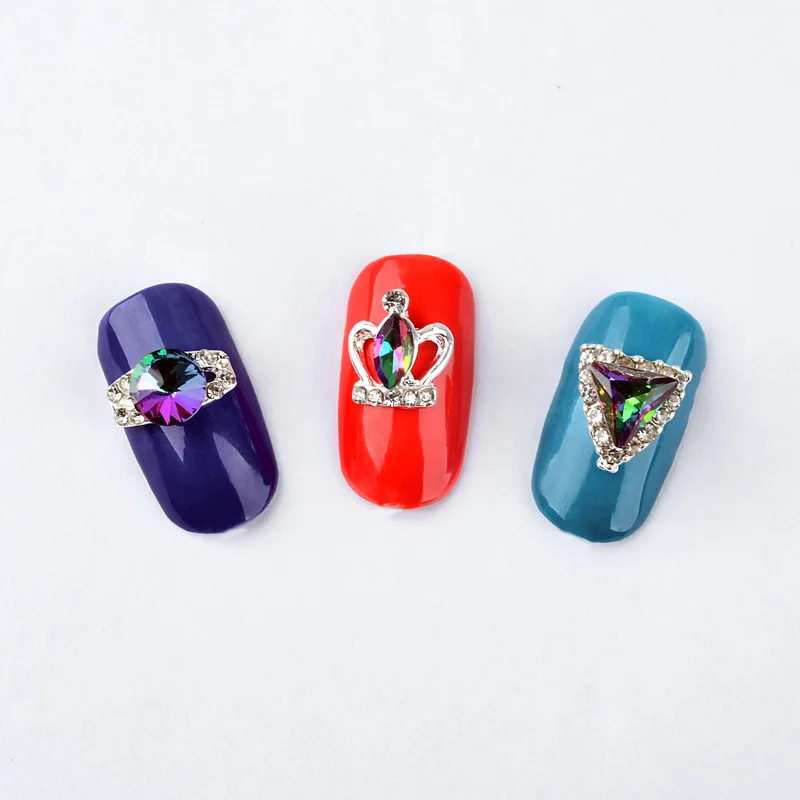 Manicure table accessories fire drill multicolored abnormity AB bottom out colorful glass nail | Красота и здоровье
