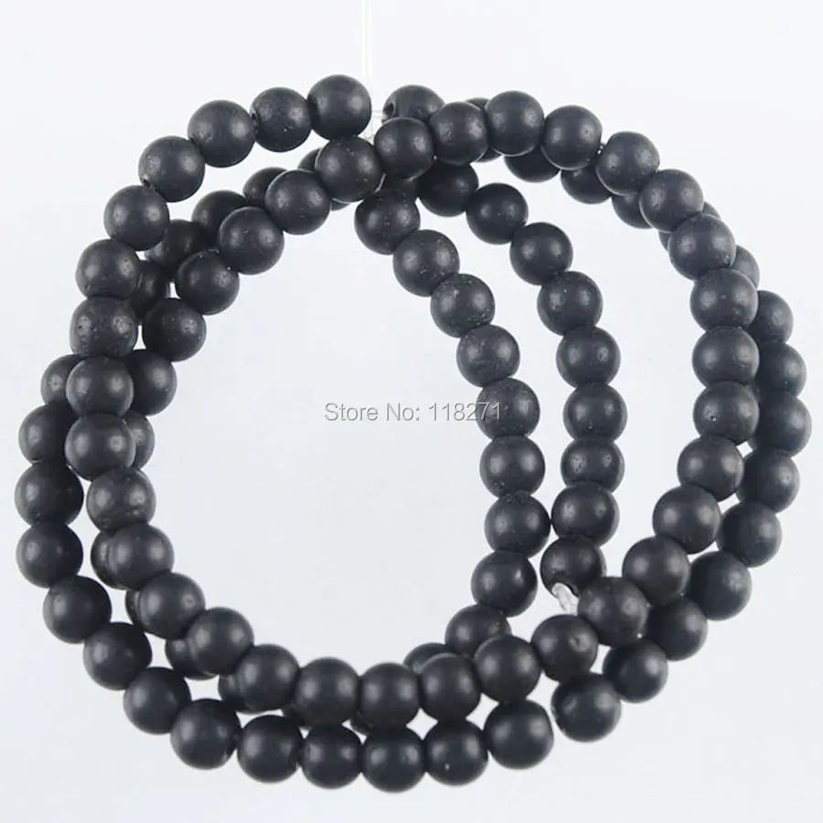 

Wholesale 3 Strand Natural Black Onyx Gem Stones Round Ball Spacer 4mm Loose Beads 15.5 Inches For Making Jewelry PG3374