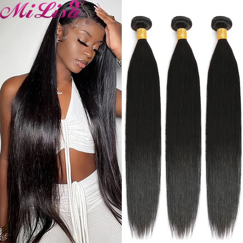 

30 Inch Straight Bundles Natural Color 100% Human Hair Bundles 3 4 Bundles Deal Mongolian Hair Extensions Bone Straight Bundles