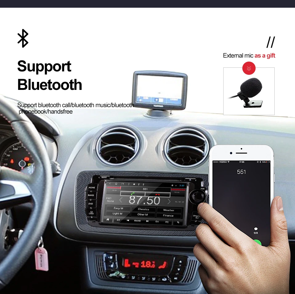 Infispruce 7 inch Android 9.0 car dvd for Seat Ibiza 2009 2010 2011 2012 2013 car radio navigation