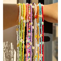 boho colorful seed bead reading glasses chain for women fashion handmade daisy flower beaded mask chain necklaces new jewelry