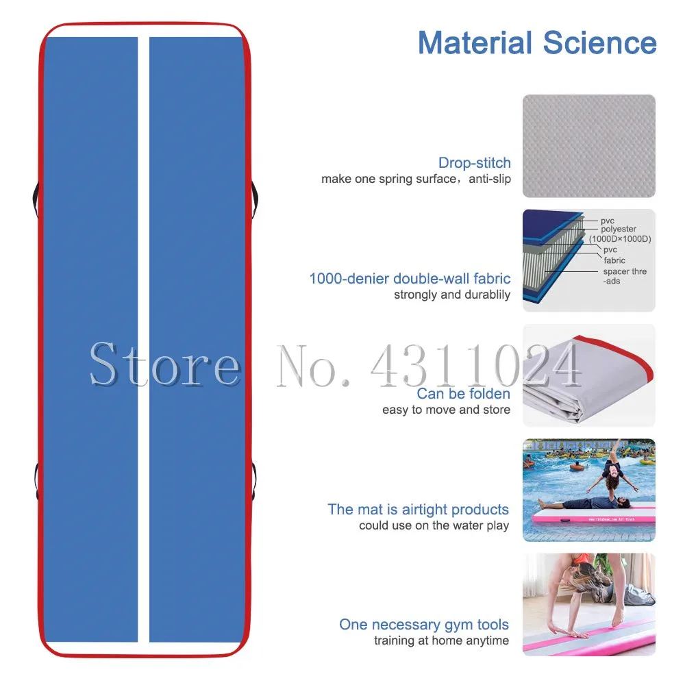 Продажа Бесплатная доставка, надувная воздушная дорожка 14x2x0,2 м, надувной коврик для тренажерного зала, надувная воздушная дорожка с насосом 1200 Вт