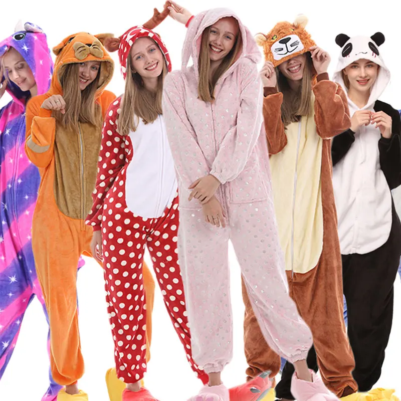 Kigurumi-Pijama de Unicornio para mujer, ropa de dormir de franela de punto de gato, Onesies de Anime, mono de Unicornio para adultos