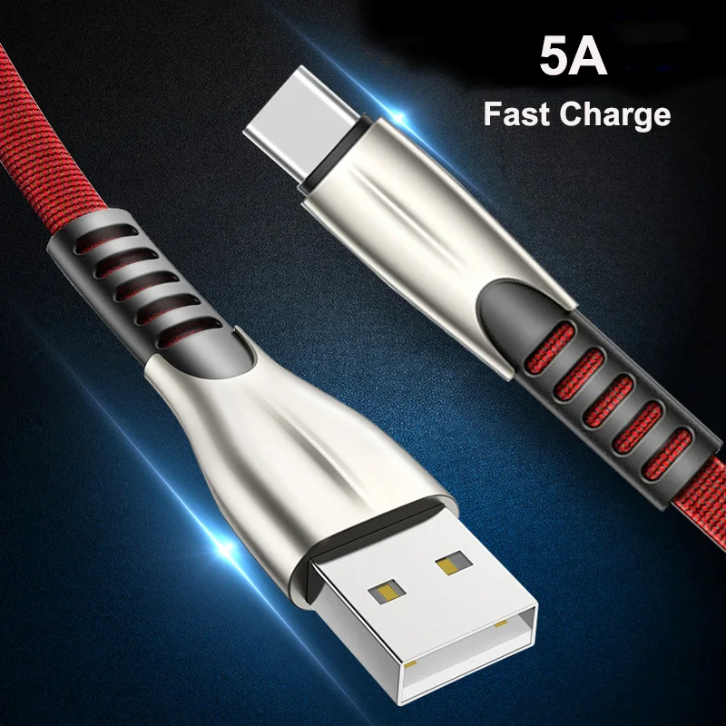 5А usb type C кабель для huawei mate 30 P30 Pro Honor 10 USB Quick Charge 3 0 Шнур телефона samsung S9 S10 Xiaomi Redmi Note 8|