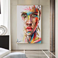 large size woman face modern canvas paintings on the wall art posters and prints abstract woman art picture home wall decoration