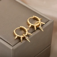 hip hop punk hoop earrings for women girls luxury stainless steel gold color hoops earing gothic party jewerly gift bijoux femme