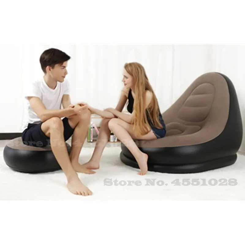 Внутренний надувной диван длиннее/стулья с мягкой флокирующей курткой складные