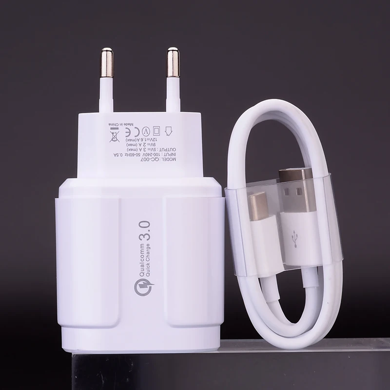 18 Вт QC 3 0 Быстрая зарядка USB адаптер Тип C Микро зарядный кабель для Huawei P40 lite E P30 Pro