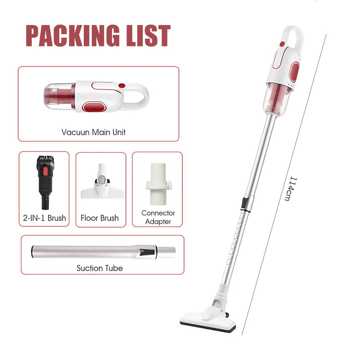 

120W 2 in 1 Cordless Household Vacuum Cleaner 8500Pa Handheld Pusher Stick Aspirator HEPA Filter Dust Collector Vacuum Cleaner