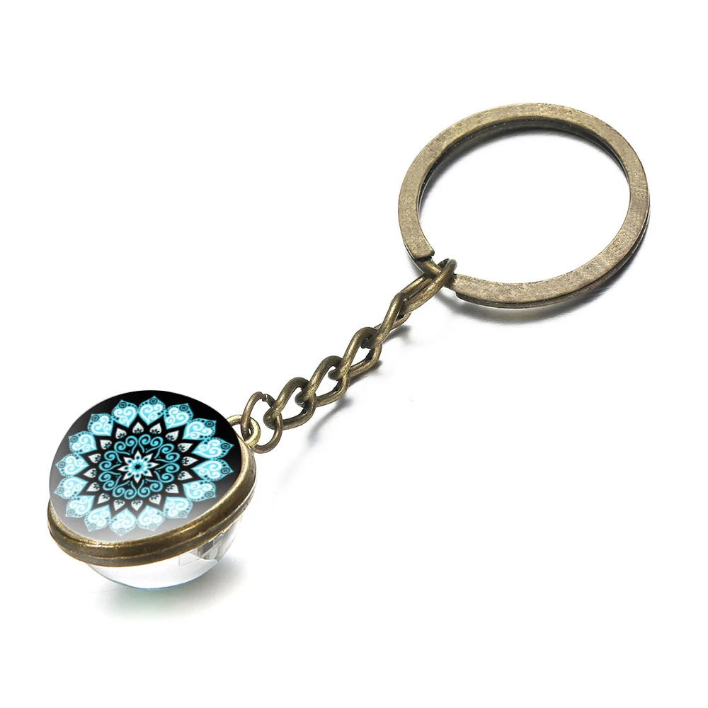 Индийский винтажный брелок с рисунком мандалы буддистский цветок жизни