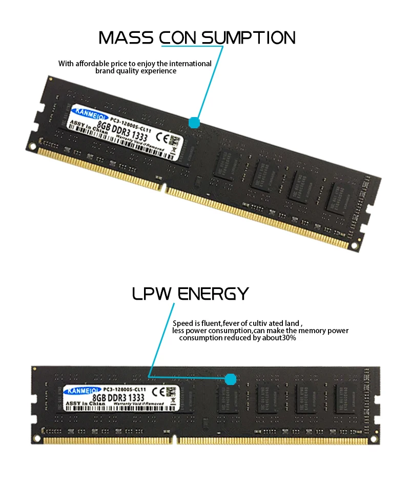 KANMEIQi DDR3 ram 8GB 1333/1600MHz Настольный модуль памяти 240pin 1,5 v Dimm AMD/Intel
