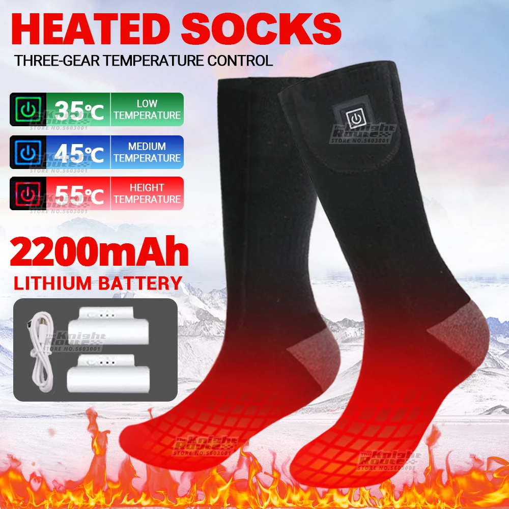 

2200mah Heated Socks Men's Women's Thermal Heating Thermosocks Foot Warmer Electric Socks Warm Socks Trekking Ski Cycling Winter