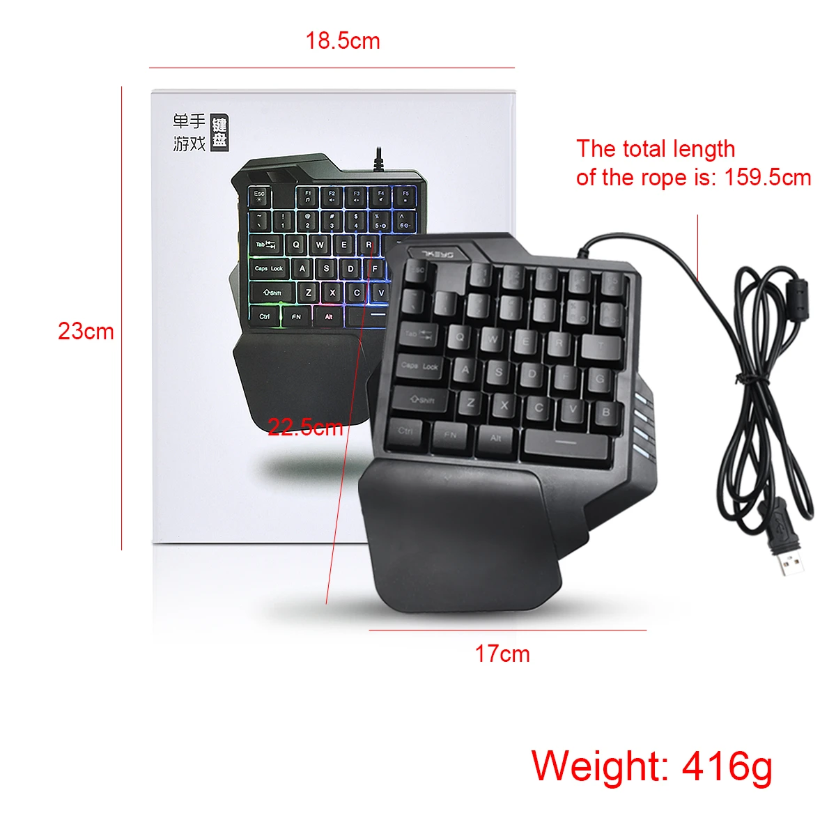 

One-Handed Gaming Keyboard Mechanical RGB Back Light Portable Cool Game Controller For PC PS4 Xbox Phone OTG Gamer Keypad