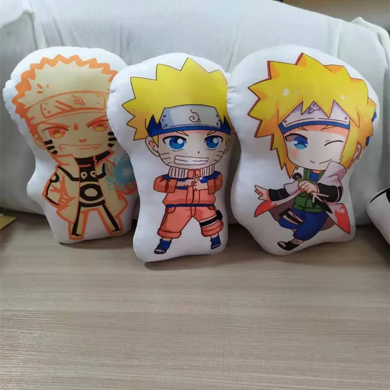Almohada de peluche de Naruto para niños y adultos, muñeco de felpa suave de Minato Kakashi Uchiha Itachi, cojín de decoración para sofá, juguetes de regalo de algodón