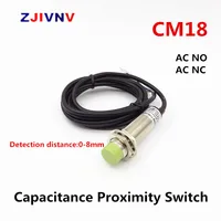 High Quality 5pcs/lot 18mm AC Non-flush Capacitance Proximity Sensor Switch AC 90-250VAC NO/NC 2 Wires Detection Distance 0-8mm