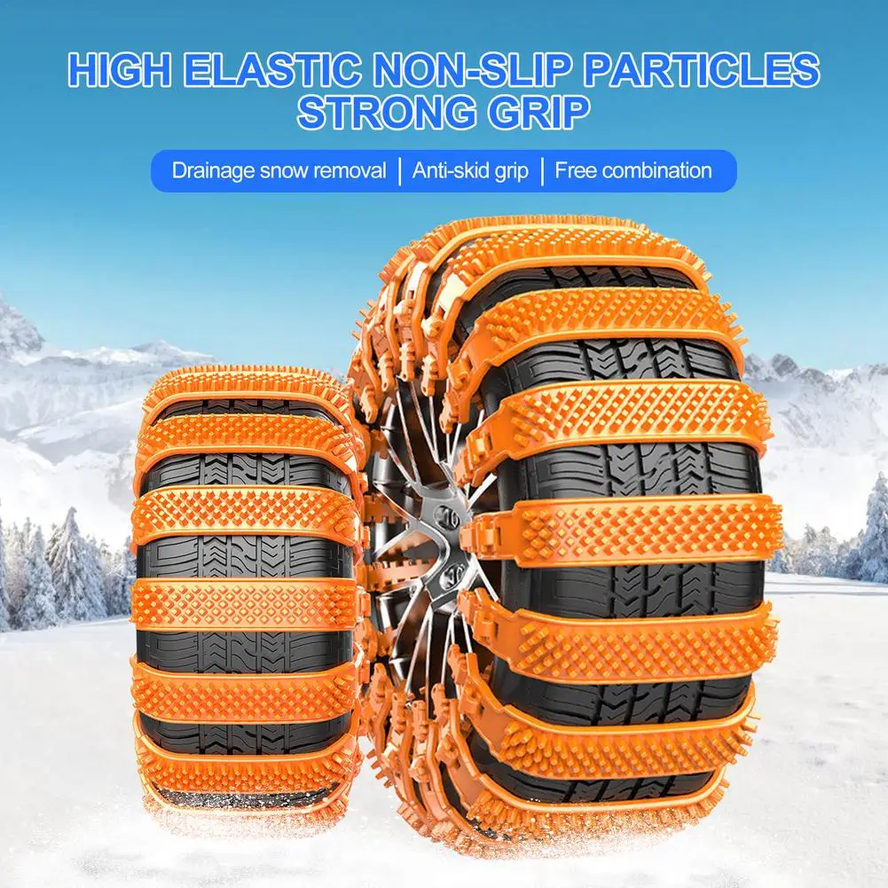 

8pcs Automobile Snow Chain Ties Simple Car Snow Chains Snow And Mud Road Emergency Snow Ties With Safe Assurance For Car Driving