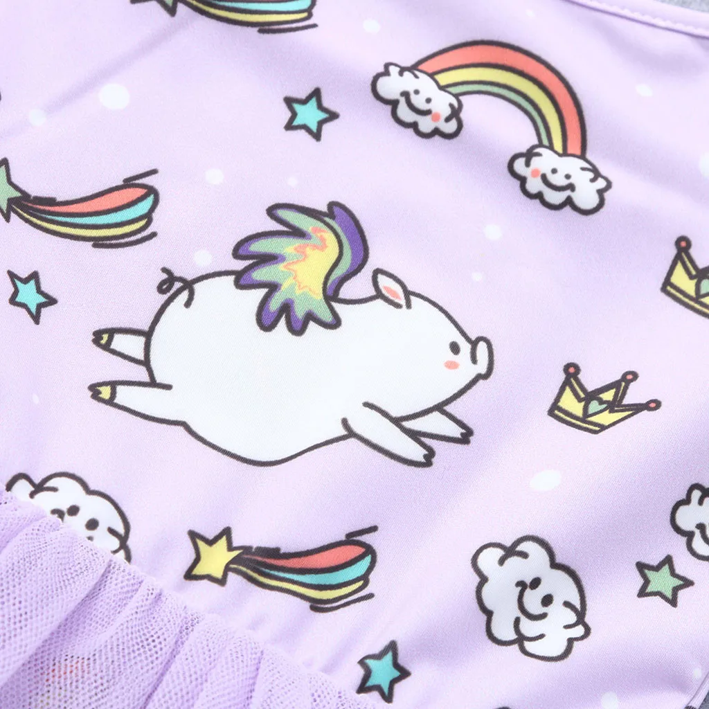 TELOTUNY 2020 Kids Baby Girls Cartoon Pig Print Summer Swimwear Swimsuit Vest Romper Jumpsuits Girl Fashion | Мать и ребенок