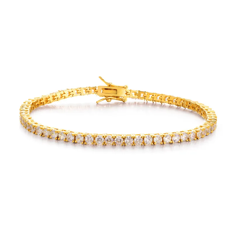 Женский браслет в римском стиле Теннисный Браслет из фианита с чехлом 18 К золотым