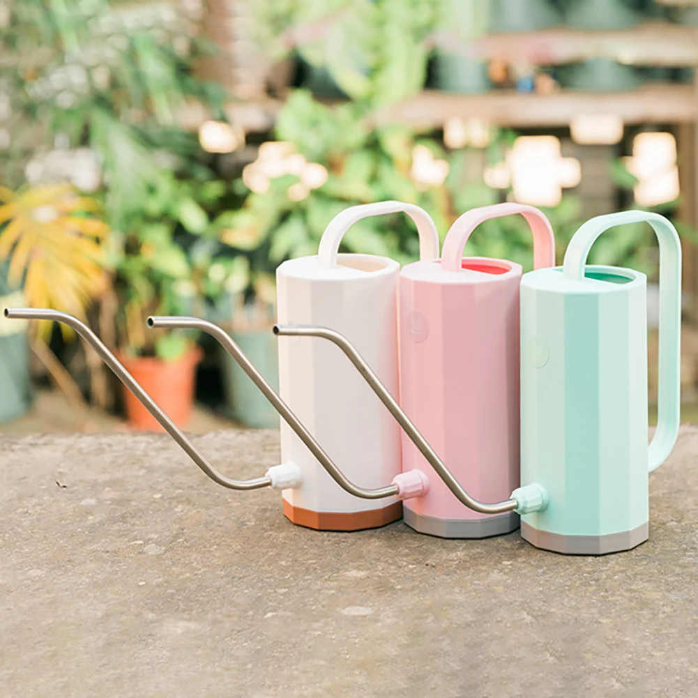 

Plant Watering Can Plastic White Flowers Water Kettle Long Spout Water Kettle Pot 1200ML for Succulents Flowers Outdoor Garden