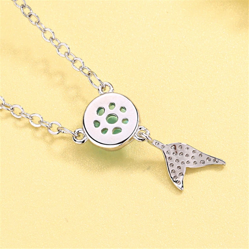 Женское Ожерелье с голубым камнем украшенное кристаллами | Украшения и