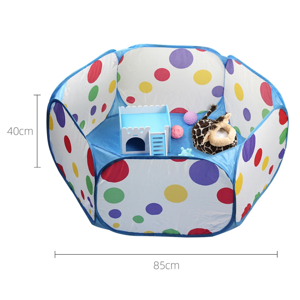 

Dot Print Portable Foldable Pet Fence Indoor Outdoor Game Safe Guard Playpen Small Medium Animal Cage for Hamster Cat Guinea Pig