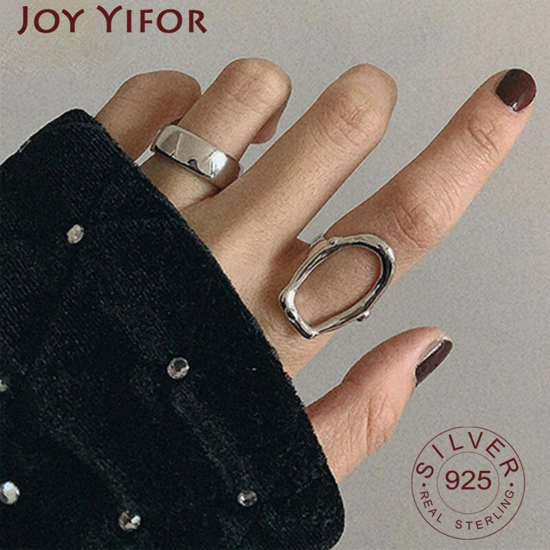 

Real 925 Sterling Silver Cute Round Personality Adjustable Ring Fine Jewelry For Women Party Elegant Accessories