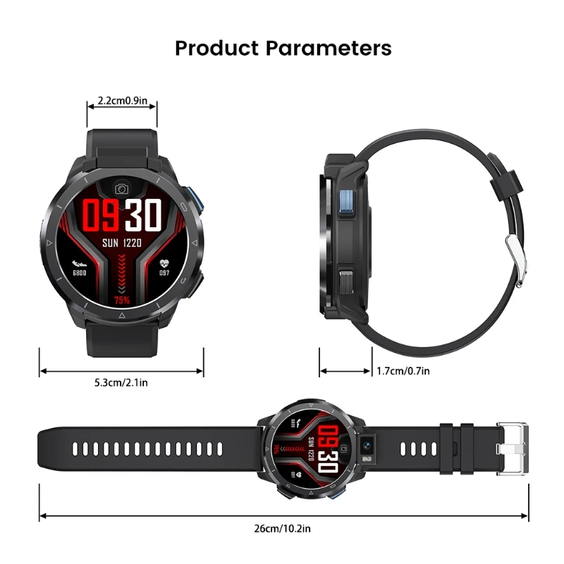 

Compatible with KOSPET Optimus 2 4G Smartwatch 1260mAh 4GB 64GB 13MP Camera Watch Phone WiFi GPS 2 Chip 31 Sports Modes